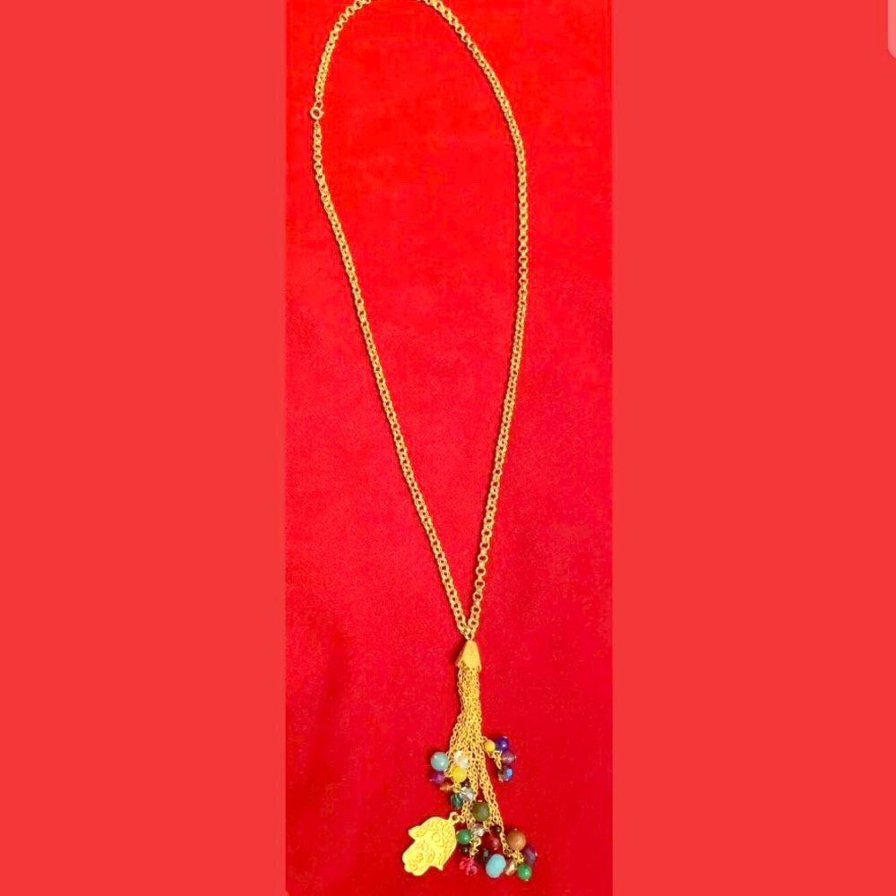 VTG GOLD TONE CHAIN WITH Multiple CHARMS - Picture 2 of 2